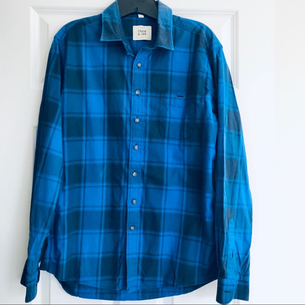 Frank & Oak Blue Buffalo Check Button Down Shirt